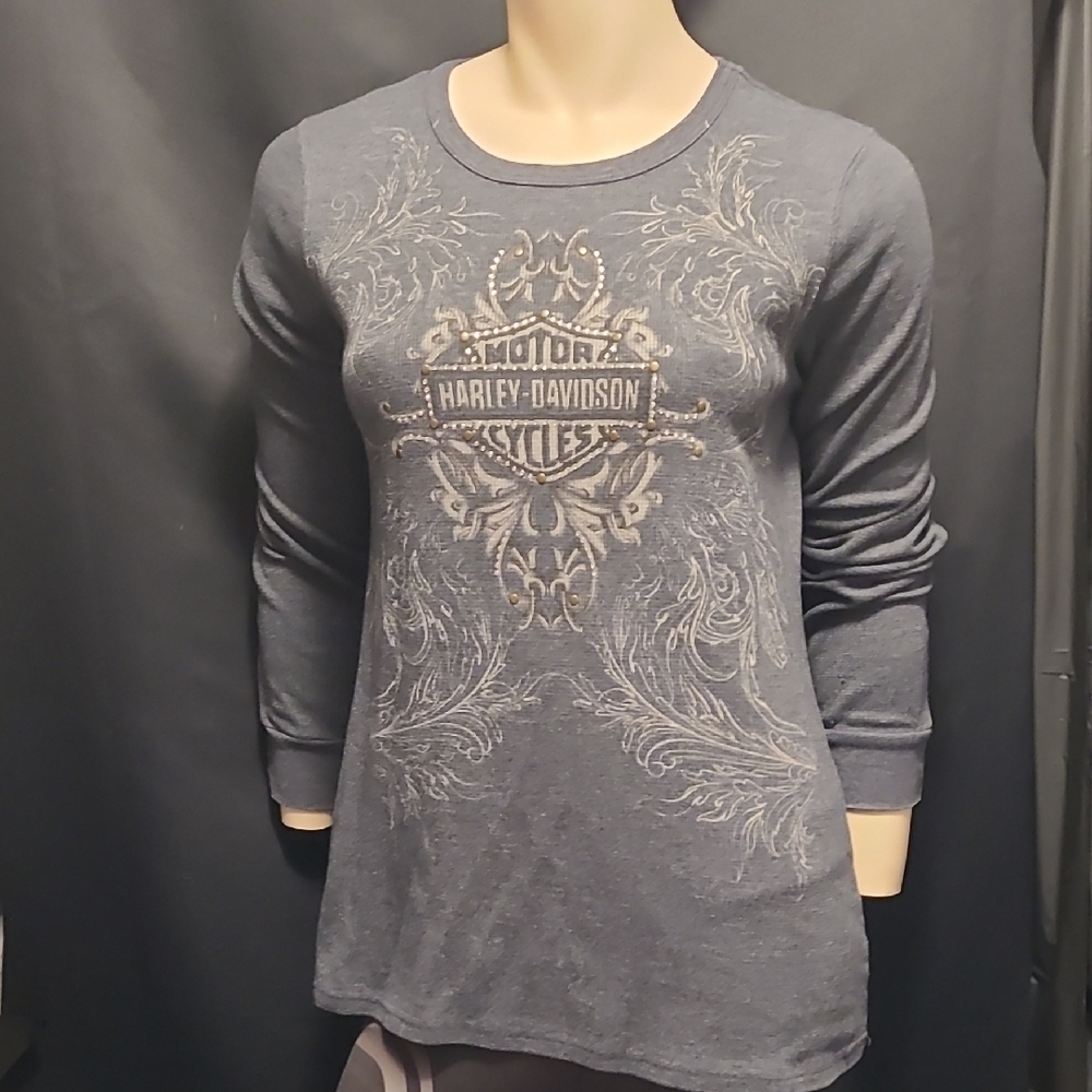 Harley-Davidson Gray Graphic Long Sleeve Tee